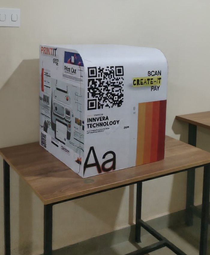 PrintVendo automatic printing kiosk installed and running on an Indian college campus